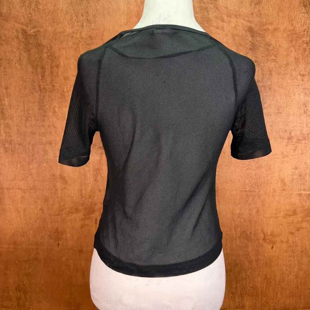 Nike Dri-fit XS black mesh crop top short sleeve athleisure streetwear